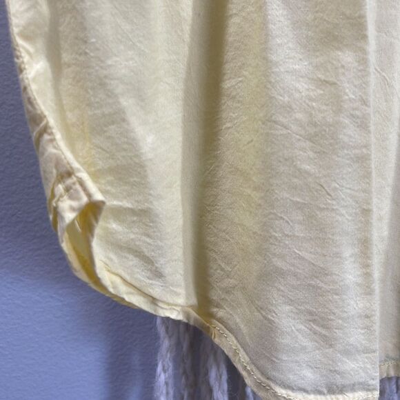 OLD NAVY Spring Yellow Cap tie sleeve button down blouse SZ Medium - Picture 6 of 9